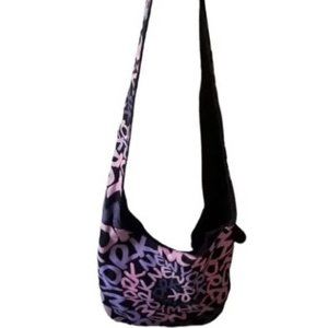 Robin Ruth Pink and Purple New York Canvas Boho Shoulder Crossbody Bag